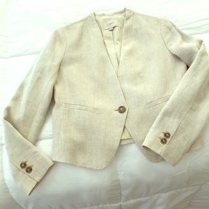 Beige Linen Blazer from The Loft. Size 4 petit.